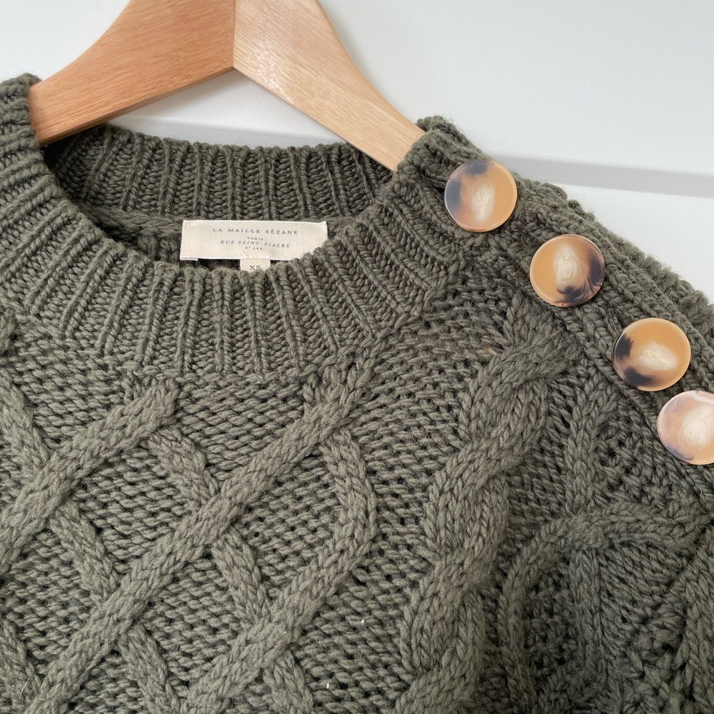 SOLD Sezane James Jumper - Khaki - Picture 2 of 4